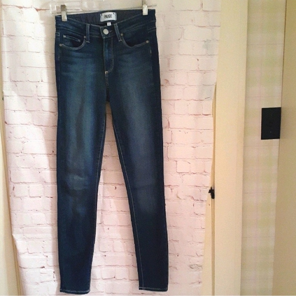 PAIGE Women's Dark Blue Skinny Jeans